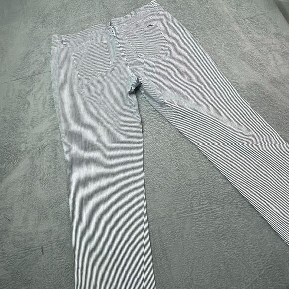 Ralph Lauren Jeans Plus Size Womens 20 Blue White Striped Denim Preppy Old Money - Picture 4 of 12